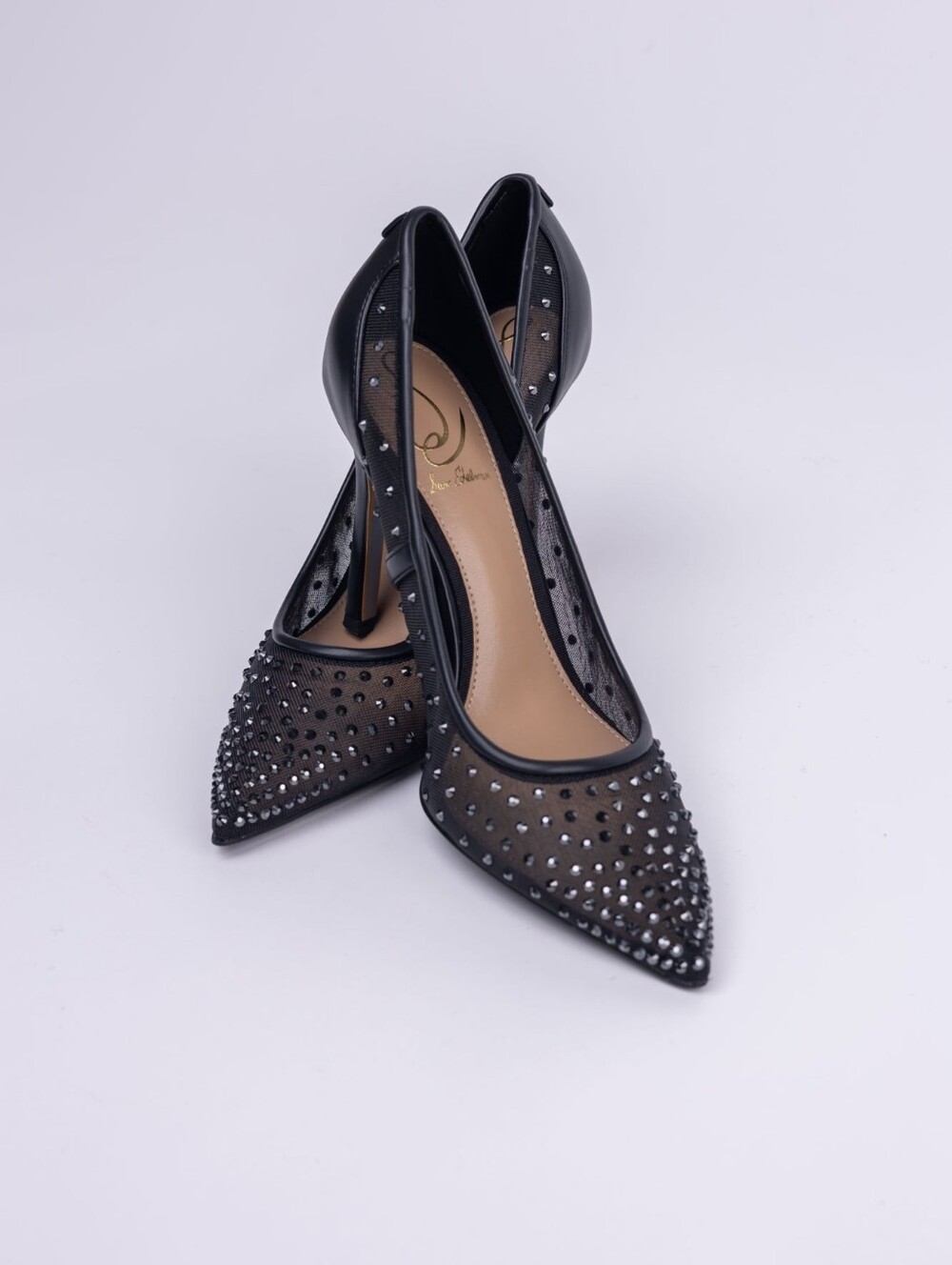 Sam Edelman Hazel Mesh Rhinestone Pointed Toe Pumps Black Size 9.5